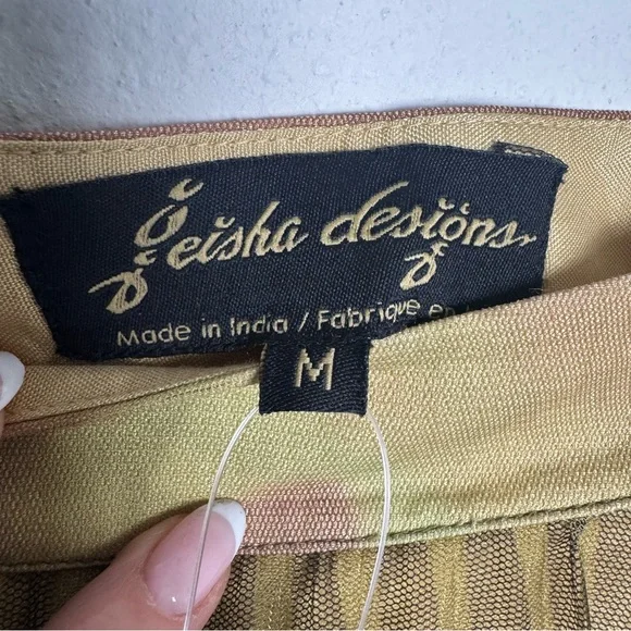 Anthropologie Geisha Designs Multicolor Pleated A-Line Skirt tulle Sela Midi - Picture 6 of 11